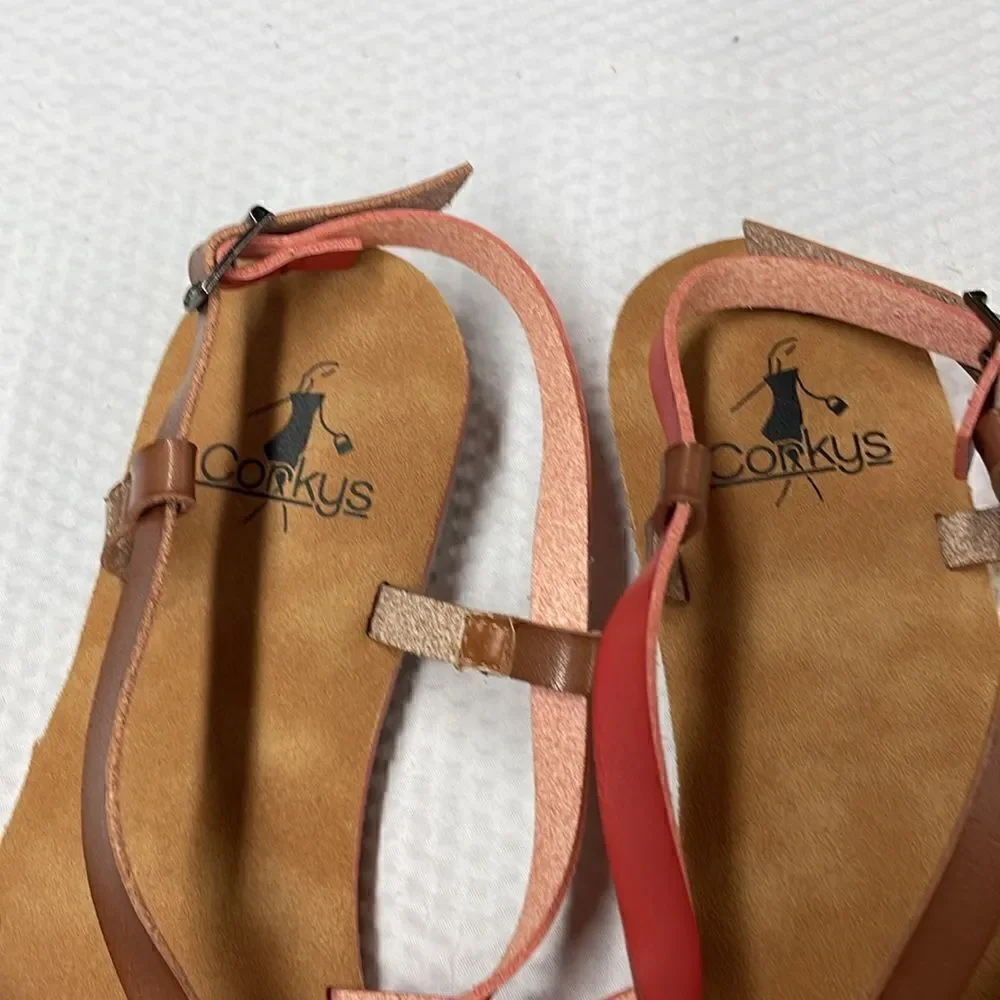 Corky’s Baja Sandals two-tone straps Size 7